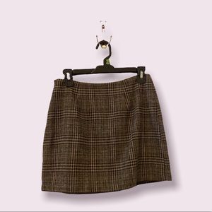 Wool Lined Plaid Mini Skirt